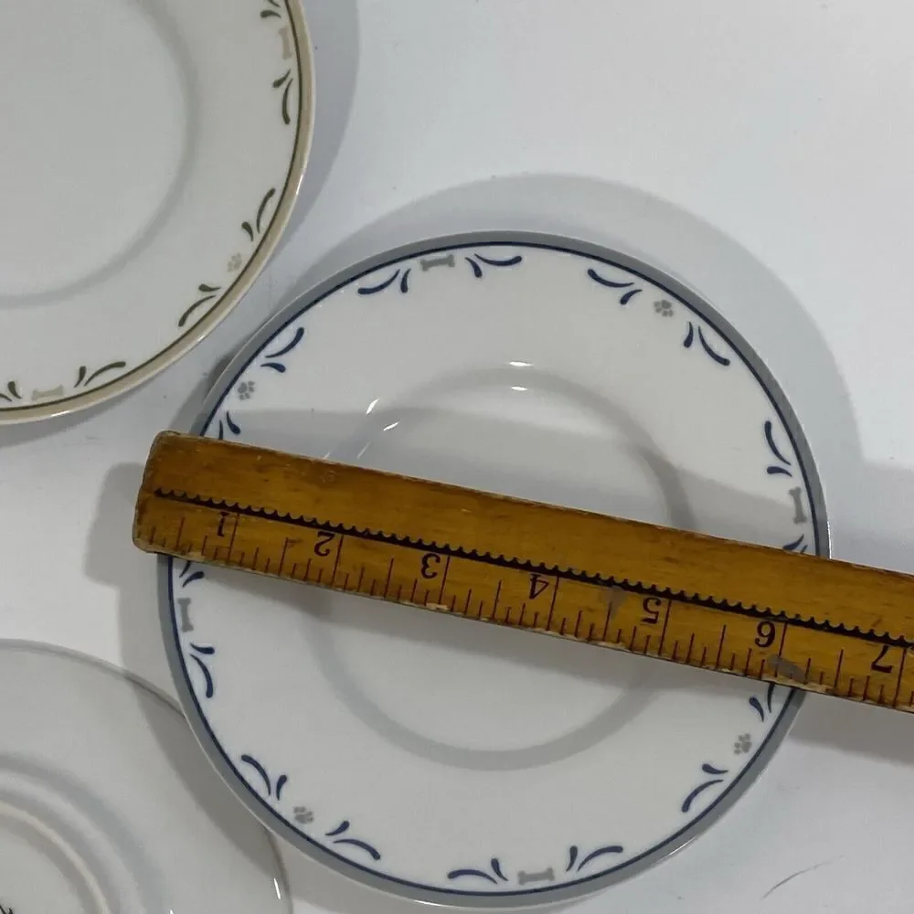 Danbury Mint Dog Bone Dinnerware Small Side Bread 6” Plate Set‎ Of (4)
